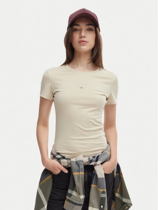 Obrázek produktu Tommy Jeans T-Shirt DW0DW18398 Světle béžová Slim Fit