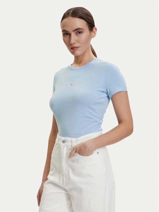 Obrázek produktu Tommy Jeans T-Shirt DW0DW18398 Světle modrá Slim Fit