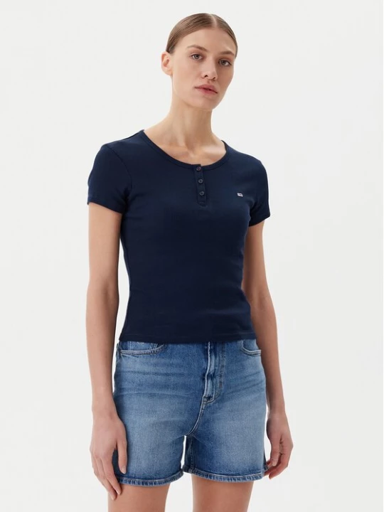 Obrázek produktu Tommy Jeans T-Shirt DW0DW19502 Tmavomodrá Slim Fit