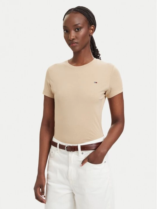 Obrázek produktu Tommy Jeans T-Shirt DW0DW20459 Světle béžová Slim Fit
