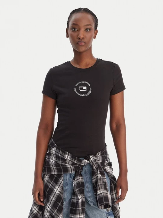 Obrázek produktu Tommy Jeans T-Shirt DW0DW22273 Černá Slim Fit