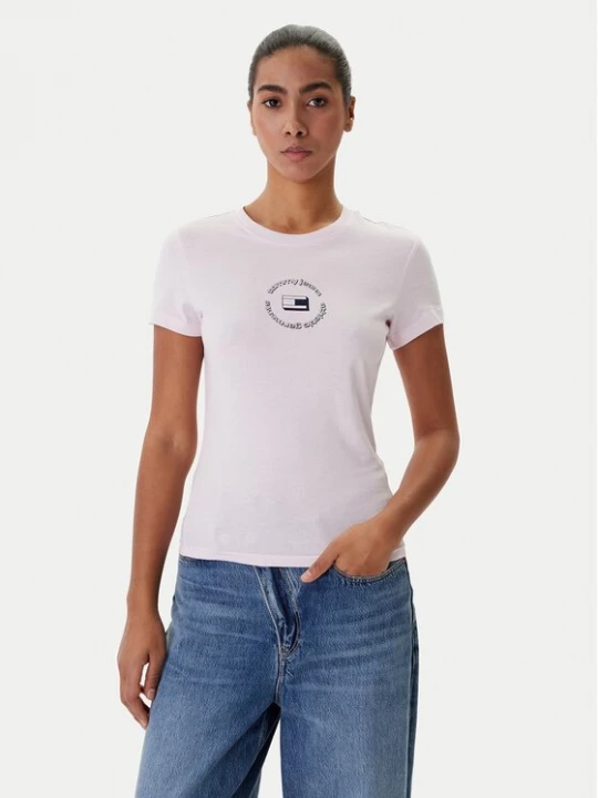 Obrázek produktu Tommy Jeans T-Shirt DW0DW22273 Růžová Slim Fit