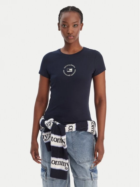 Obrázek produktu Tommy Jeans T-Shirt DW0DW22273 Tmavomodrá Slim Fit