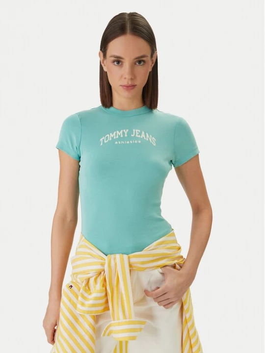 Obrázek produktu Tommy Jeans T-Shirt DW0DW22302 Zelená Slim Fit