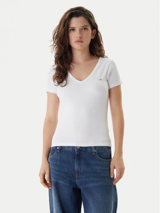 Obrázek produktu Tommy Jeans T-Shirt Essential DW0DW17385 Bílá Slim Fit
