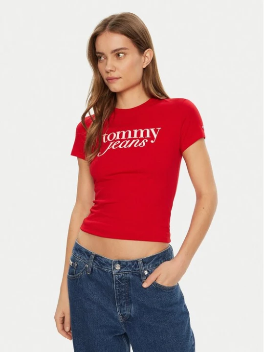 Obrázek produktu Tommy Jeans T-Shirt Essential DW0DW19447 Červená Slim Fit