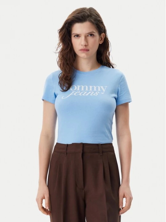 Obrázek produktu Tommy Jeans T-Shirt Essential DW0DW19447 Světle modrá Slim Fit