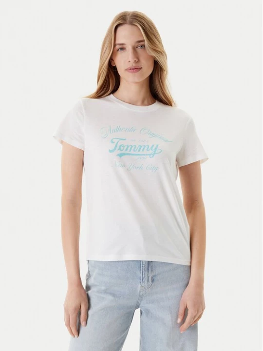 Obrázek produktu Tommy Jeans T-Shirt Essential DW0DW21404 Bílá Regular Fit