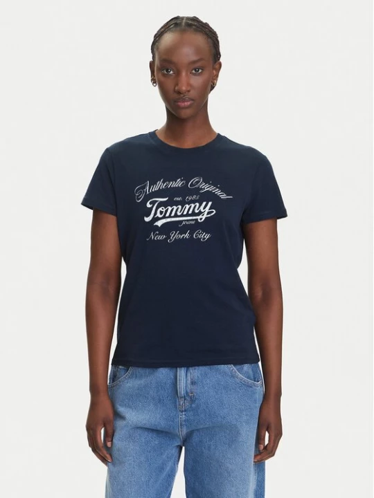 Obrázek produktu Tommy Jeans T-Shirt Essential DW0DW21404 Tmavomodrá Regular Fit
