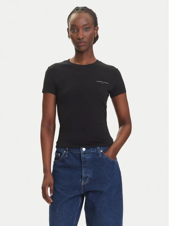 Obrázek produktu Tommy Jeans T-Shirt Linear DW0DW21164 Černá Slim Fit