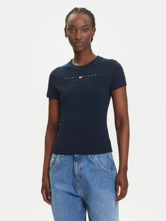 Obrázek produktu Tommy Jeans T-Shirt Linear DW0DW21422 Tmavomodrá Slim Fit