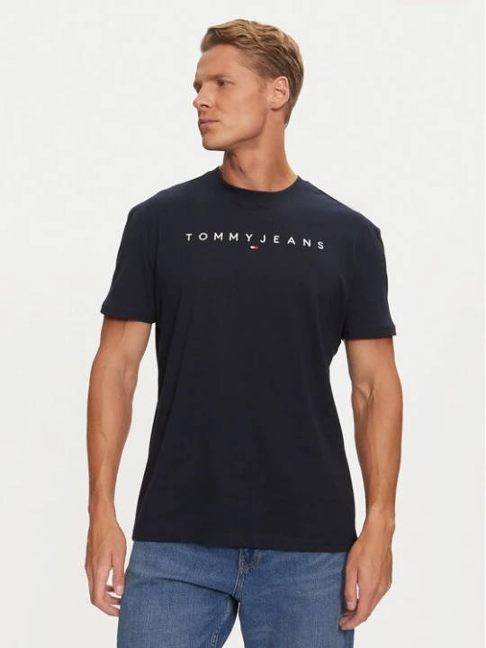 Obrázek produktu Tommy Jeans T-Shirt Linear Logo DM0DM20744 Tmavomodrá Regular Fit