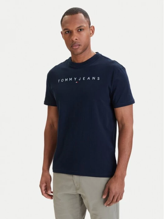 Obrázek produktu Tommy Jeans T-Shirt Linear Logo DM0DM20744 Tmavomodrá Regular Fit