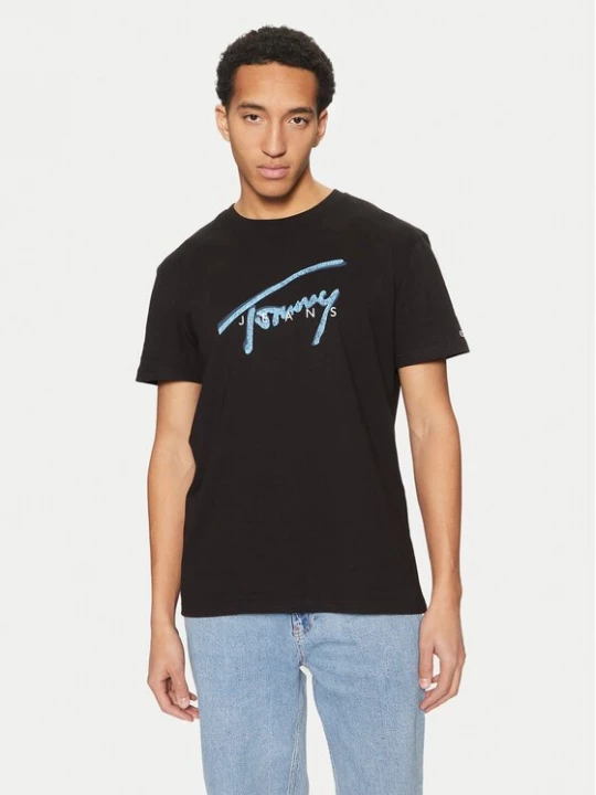 Obrázek produktu Tommy Jeans T-Shirt Signature DM0DM21109 Černá Regular Fit