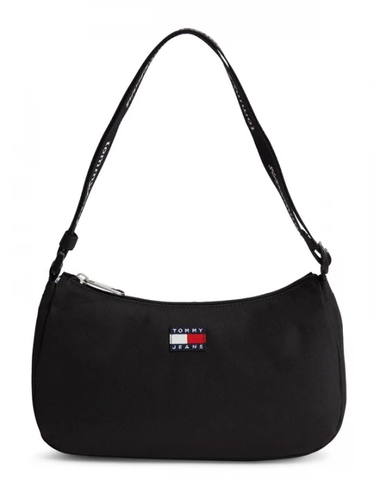 Obrázek produktu Tommy Jeans Taška přes rameno 'Essential Repeat Logo Shoulder' červená třešeň / černá / bílá