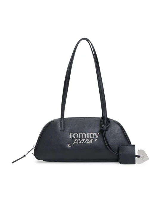 Obrázek produktu Tommy Jeans Taška přes rameno 'Metal Logo Shoulder' černá / stříbrná
