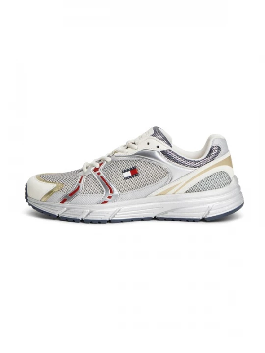 Obrázek produktu Tommy Jeans Tenisky světle šedá / červená / stříbrná / offwhite