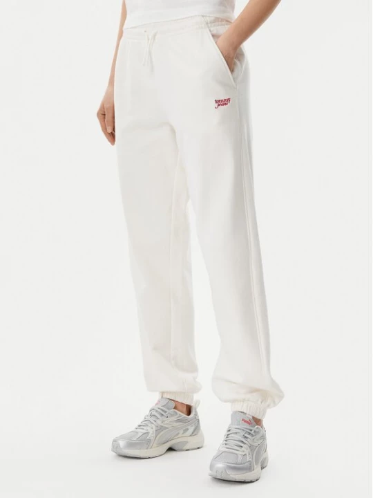 Obrázek produktu Tommy Jeans Teplákové kalhoty Script DW0DW20670 Écru Relaxed Fit Krémová