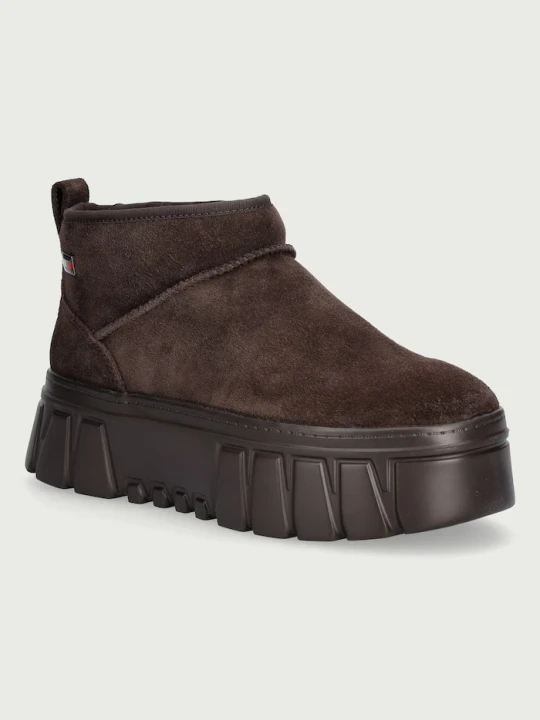 Obrázek produktu Tommy Jeans TJW SUEDE PLATFORM BOOTS WL sběhule dámské kožené hnědá