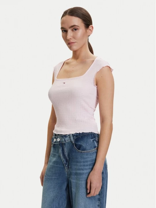 Obrázek produktu Tommy Jeans Top DW0DW22220 Světle růžová Slim Fit