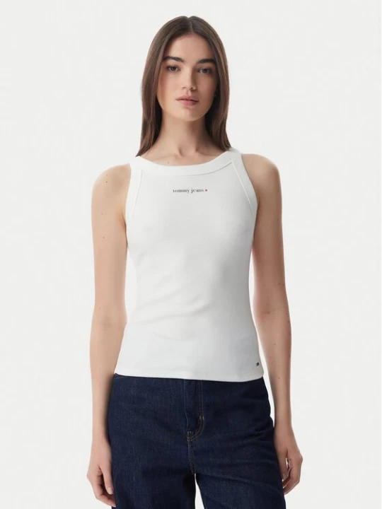 Obrázek produktu Tommy Jeans Top Ess Logo DW0DW22806 Krémová Slim Fit
