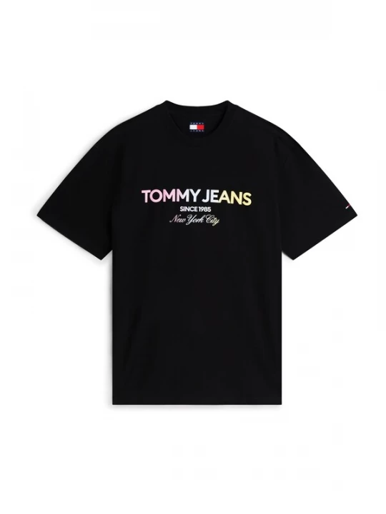 Obrázek produktu Tommy Jeans Tričko 'Classic Gradient Relaxed' pastelová modrá / světle žlutá / růžová / černá