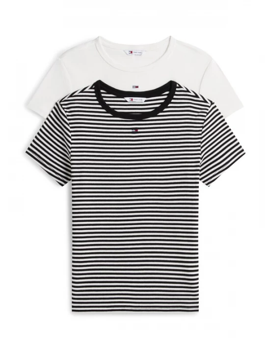 Obrázek produktu Tommy Jeans Tričko 'ESSENTIAL' černá / bílá
