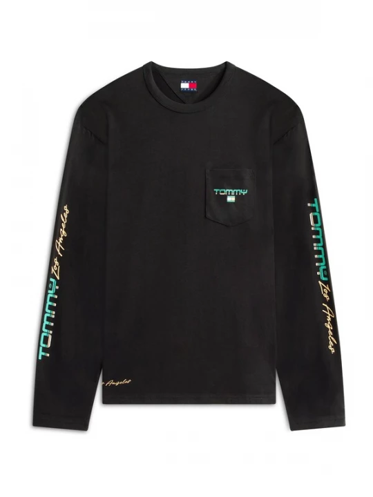 Obrázek produktu Tommy Jeans Tričko 'LA' zelená / meruňková / černá / bílá