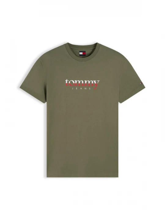 Obrázek produktu Tommy Jeans Tričko olivová / ohnivá červená / bílá
