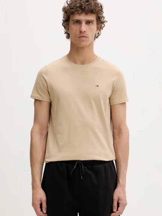 Obrázek produktu Tommy Jeans tričko pánské bavlněné béžová