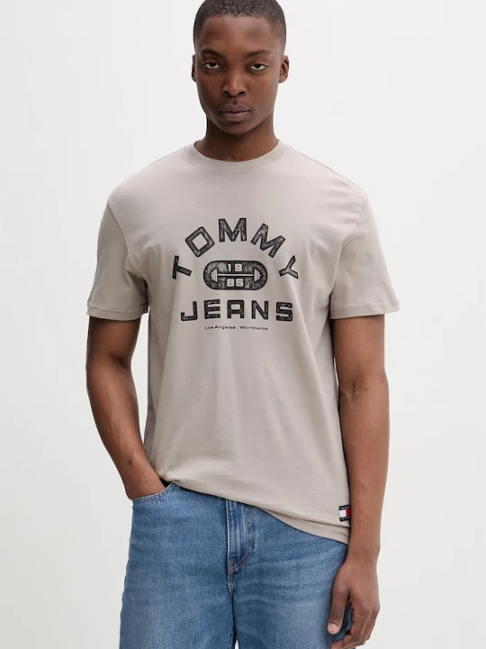 Obrázek produktu Tommy Jeans tričko pánské bavlněné béžová