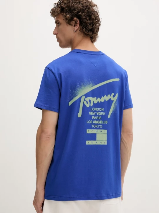 Obrázek produktu Tommy Jeans tričko pánské bavlněné modrá