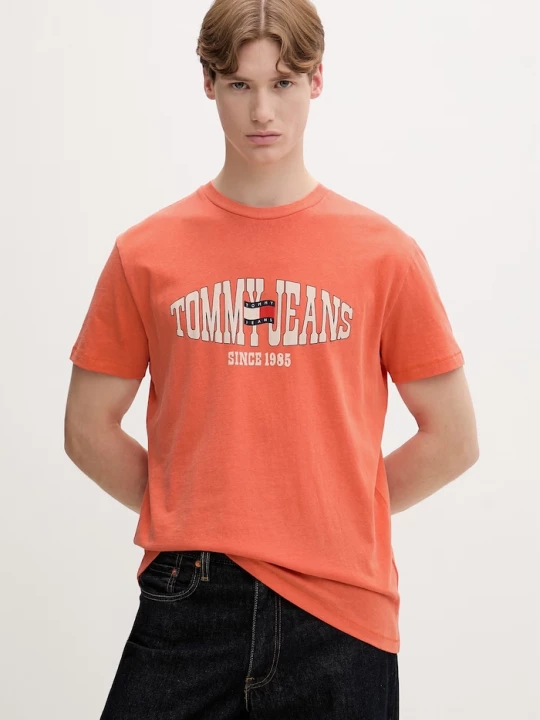 Obrázek produktu Tommy Jeans tričko pánské bavlněné oranžová