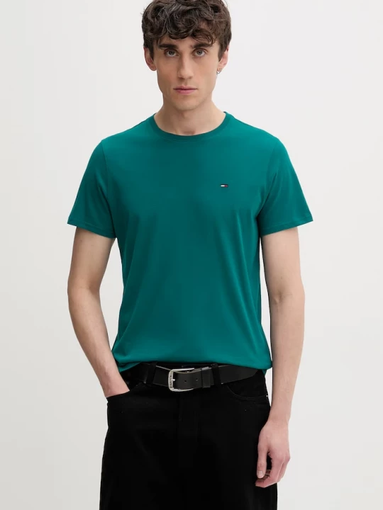 Obrázek produktu Tommy Jeans tričko pánské bavlněné tyrkysová