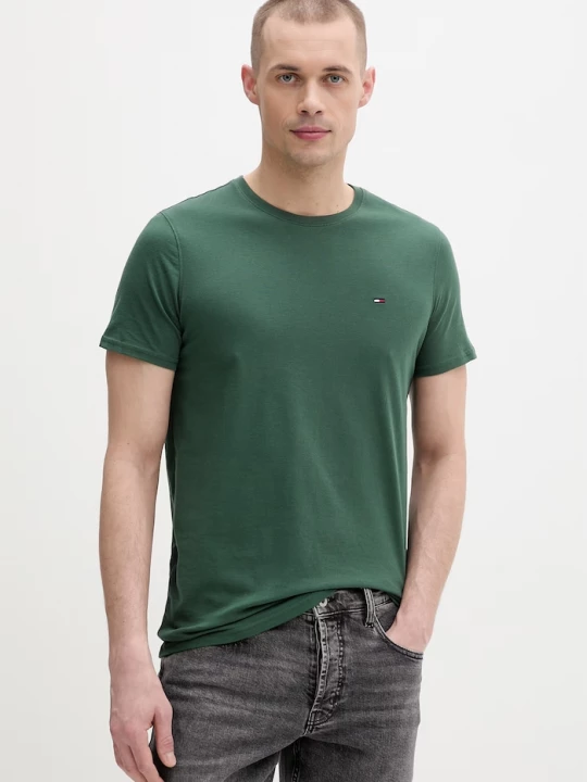 Obrázek produktu Tommy Jeans tričko pánské bavlněné zelená