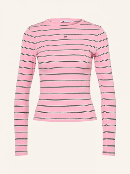 Obrázek produktu Tommy Jeans Tričko S Dlouhým Rukávem růžová / bílá / černá