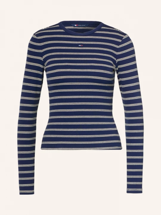 Obrázek produktu Tommy Jeans Tričko S Dlouhým Rukávem tmavě modrá / bílá