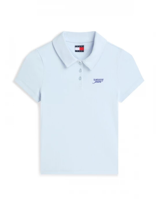 Obrázek produktu Tommy Jeans Tričko 'Slim Fit Logo' modrá / pastelová modrá