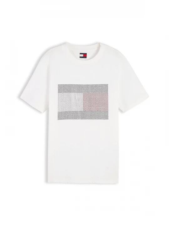 Obrázek produktu Tommy Jeans Tričko tmavě červená / stříbrná / bílá