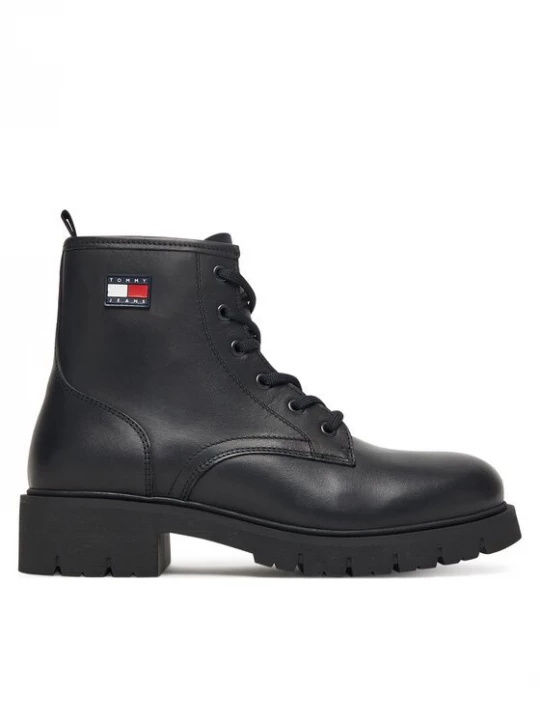 Obrázek produktu Tommy Jeans Turistická obuv Tjw Lace Up Leather Boot EN0EN02824 Černá