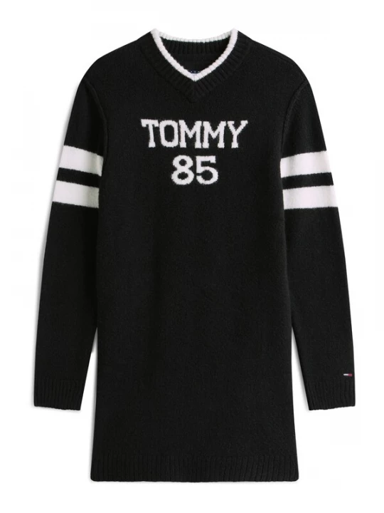 Obrázek produktu Tommy Jeans Úpletové šaty černá / bílá