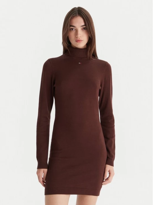 Obrázek produktu Tommy Jeans Úpletové šaty Ess DW0DW21958 Hnědá Slim Fit