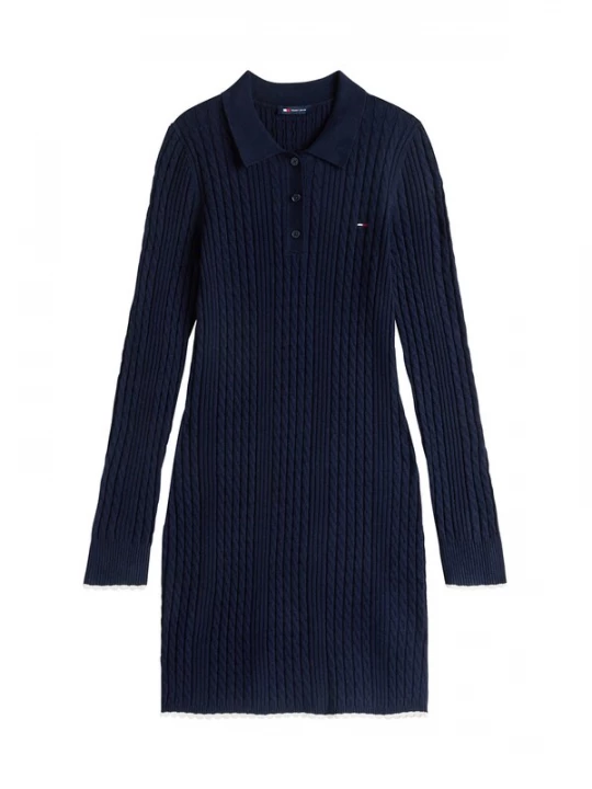 Obrázek produktu Tommy Jeans Úpletové šaty marine modrá / bílá