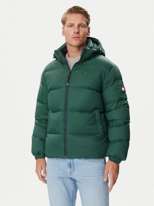 Obrázek produktu Tommy Jeans Vatovaná bunda Essential DM0DM19786 Tmavě zelená Regular Fit
