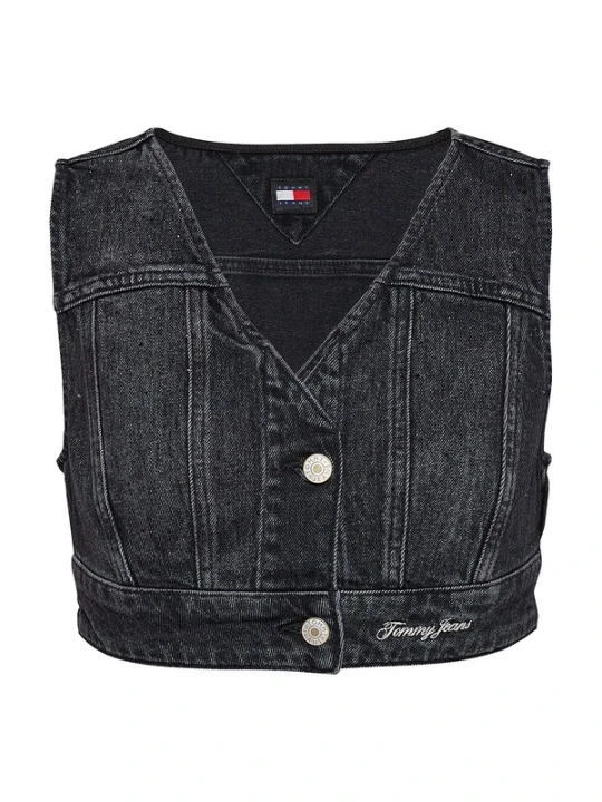 Obrázek produktu Tommy Jeans Vesta černá džínovina / bílá