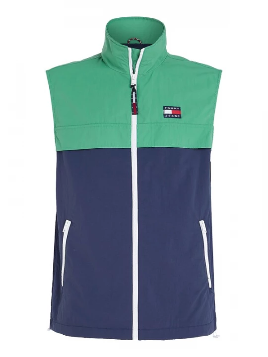 Obrázek produktu Tommy Jeans Vesta 'Chicago'  tmavě modrá / trávově zelená / červená / bílá