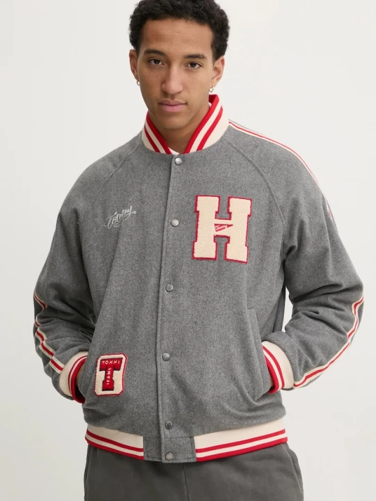 Obrázek produktu Tommy Jeans Vlněná bomber bunda Tommy Jeans šedá