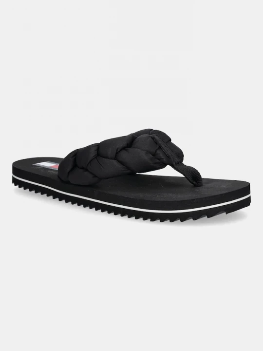 Obrázek produktu Tommy Jeans žabky dámské BRAIDED THONG BEACH SANDAL černá