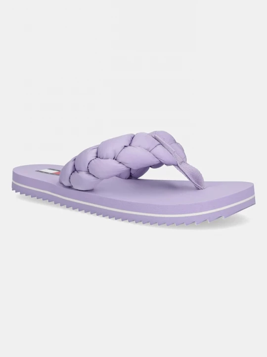 Obrázek produktu Tommy Jeans žabky dámské BRAIDED THONG BEACH SANDAL fialová