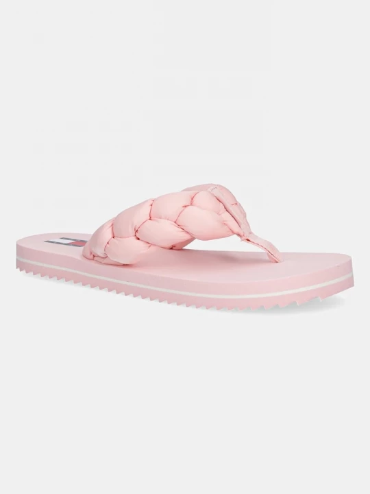 Obrázek produktu Tommy Jeans žabky dámské BRAIDED THONG BEACH SANDAL růžová